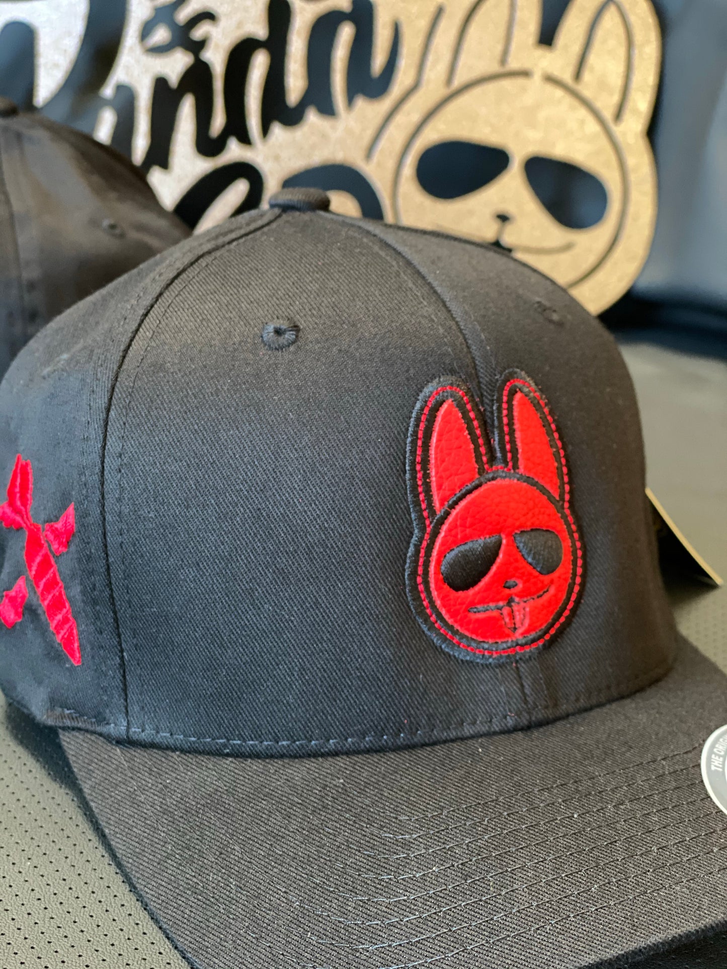 Flex Fit- Black - Red Bunny