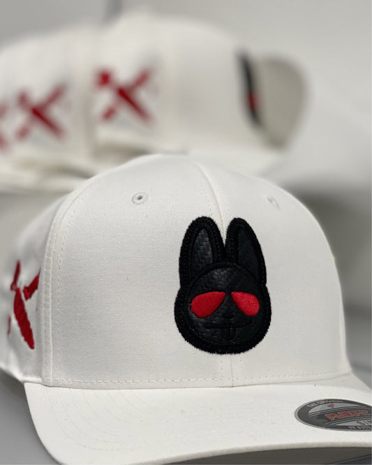 White Fitted Red eye Bunny
